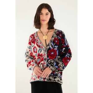 Black Mixed Valentina V Neck Knit Cardigan